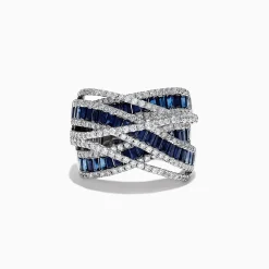 Effy Jewelry Limited Edition 14K White Gold Sapphire and Diamond Ring, 3.95 TCW | Rings