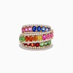 Effy Jewelry Limited Edition 14K Yellow Gold Sapphire and Diamond Statement Ring | Rings