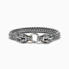 Effy Jewelry Men's 925 Silver u0026 14K Yellow Gold Black Sapphire and Tsavorite Dragon Bracelet | Mens