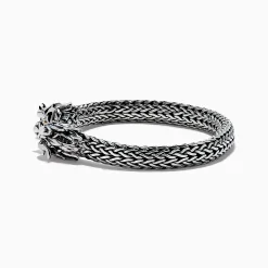 Effy Jewelry Men's 925 Silver u0026 14K Yellow Gold Black Sapphire and Tsavorite Dragon Bracelet | Mens