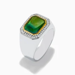 Effy Jewelry Men's 925 Sterling Silver Ammolite and Diamond Ring | Mens