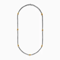 Effy Jewelry Men's 925 Sterling Silver and Yellow Gold Plated Necklace | Mens