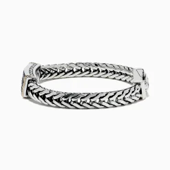 Effy Jewelry Men's 925 Sterling Silver and 14K Yellow Gold Sapphire Chain Link Bracelet 2.0 TCW | Mens