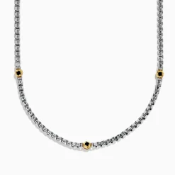 Effy Jewelry Men's 925 Sterling Silver Black Spinel Necklace | Mens