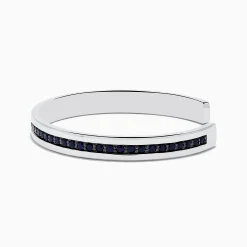 Effy Jewelry Men's 925 Sterling Silver Black Sapphire Cuff Bangle 4.09 TCW | Mens