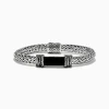 BH Multi Men's 925 Sterling Silver Braided Chain Onyx Bracelet 5.0 TCW | Mens