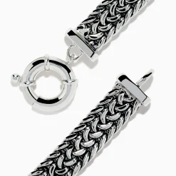 Effy Jewelry Men's 925 Sterling Silver Braided Chain Blue Sapphire Bracelet 2.60 TCW | Mens