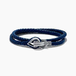 Effy Jewelry Men's 925 Sterling Silver Leather Wrap Bracelet | Mens