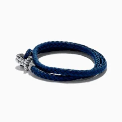 Effy Jewelry Men's 925 Sterling Silver Leather Wrap Bracelet | Mens