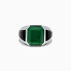 Effy Jewelry Men's 925 Sterling Silver Malachite and Onyx Ring | Mens