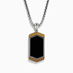 Effy Jewelry Men's 925 Sterling Silver Onyx Pendant | Mens