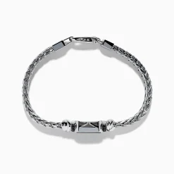 Effy Jewelry Men's 925 Sterling Silver Onyx and Black Diamond Bracelet | Mens