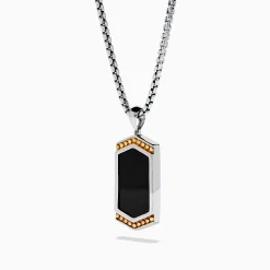 Effy Jewelry Men's 925 Sterling Silver Onyx Pendant | Mens