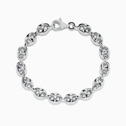 Effy Jewelry Men's 925 Sterling Silver Puffed Mariner Link Chain Bracelet | Mens