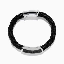 Effy Jewelry Men's 925 Sterling Silver Spinel Leather Bracelet | Mens