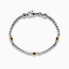 Effy Jewelry Men's 925 Sterling Silver u0026 18K Yellow Gold Black Spinel Bracelet | Mens