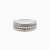 Effy Jewelry Men's 925 Sterling Silver u0026 18K Yellow Gold Diamond Band Ring | Mens