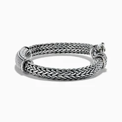 Effy Jewelry Men's 925 Sterling Silver White Sapphire Braided Chain Bracelet | Mens