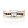 Effy Jewelry Men's 14K 2-Tone Gold Espresso and White Diamond Ring, 0.32 TCW | Mens
