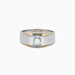 BH Multi Men's 14K Two Tone Gold Diamond Ring, 0.23 TCW | Mens