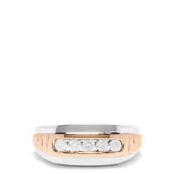 Effy Jewelry Men's 14K White and Rose Gold Diamond Ring, 0.49 TCW | Mens