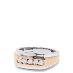 Effy Jewelry Men's 14K White and Rose Gold Diamond Ring, 0.49 TCW | Mens