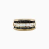 Effy Jewelry Men's 14K Yellow Gold Black and White Diamond Ring | Mens