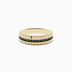 Effy Jewelry Men's 14K Yellow Gold Black Diamond Ring | Mens