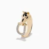 Effy Jewelry Men's 14K Yellow Gold Black and White Diamond Horse Ring | Mens