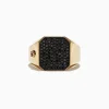 Effy Jewelry Men's 14K Yellow Gold Black Diamond Signet Ring, 0.78 TCW | Mens