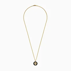 Effy Jewelry Men's 14K Yellow Gold Black Diamond Lion Pendant | Mens