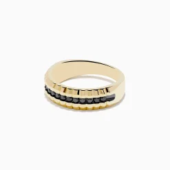 Effy Jewelry Men's 14K Yellow Gold Black Diamond Ring | Mens