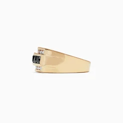 Effy Jewelry Men's 14K Yellow Gold Black and White Diamond Ring, 1.67 TCW | Mens