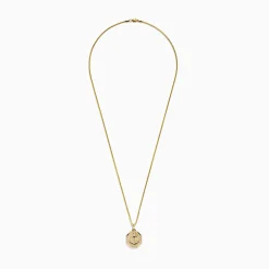 Effy Jewelry Men's 14K Yellow Gold Blue Sapphire and Diamond Anchor Pendant | Mens