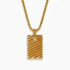 Effy Jewelry Men's 14K Yellow Gold Diamond Pendant | Mens