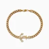 Effy Jewelry Men's 14K Yellow Gold Diamond Anchor Chain Bracelet | Mens