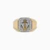Effy Jewelry Men's 14K Yellow Gold Diamond Anchor Ring | Mens