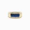 Effy Jewelry Men's 14K Yellow Gold Diamond and Blue Sapphire Ring | Mens