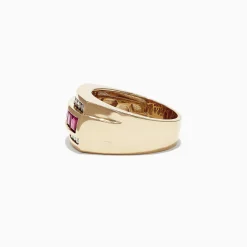 Effy Jewelry Men's 14K Yellow Gold Diamond Ruby Ring, 2.59 TCW | Mens