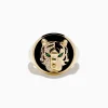 Effy Jewelry Men's 14K Yellow Gold Emerald, Onyx and Diamond Tiger Ring | Mens