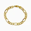 Effy Jewelry Men's 14K Yellow Gold Figaro Chain Link Bracelet 9" | Mens