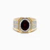 Effy Jewelry Men's 14K Yellow Gold Garnet and Diamond Ring | Mens