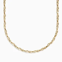 Effy Jewelry Men's 14K Yellow Gold Hollow Interlock Oval Chain Link Necklace 22" | Mens