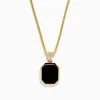 Effy Jewelry Men's 14K Yellow Gold Onyx and Diamond Pendant | Mens