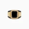 Effy Jewelry Men's 14K Yellow Gold Onyx and Diamond Ring | Mens