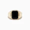 Effy Jewelry Men's 14K Yellow Gold Onyx and Diamond Ring | Mens
