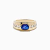 Effy Jewelry Men's 14K Yellow Gold Tanzanite and Diamond Ring | Mens