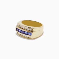 Effy Jewelry Men's 14K Yellow Gold Tanzanite and Diamond Ring | Mens