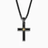 Effy Jewelry Men's Rhodium Sterling Silver and Yellow Gold Plated Spinel Cross Pendant | Mens