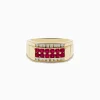 Effy Jewelry Men's Ruby Royale 14K Yellow Gold Ruby and Diamond Ring | Mens